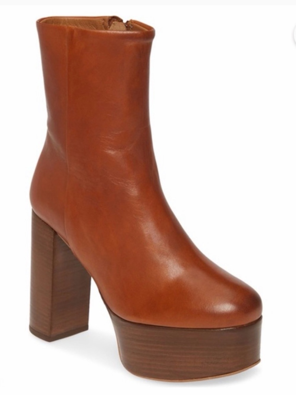 Free People Womens Platform Ankle Boots - Tan Leather